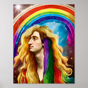 Poster Arte Rainbow Deity Man Of All love Fantasy