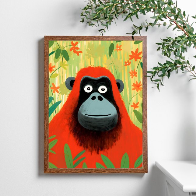 Poster Arte Red Orangutan Jungle Kids (Criador carregado)