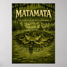 Arte Retro da Criatura do Pântano de Matamata