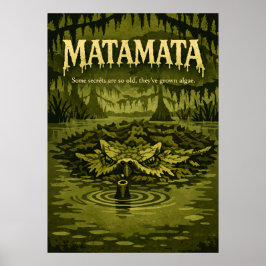 Poster Arte Retro da Criatura do Pântano de Matamata