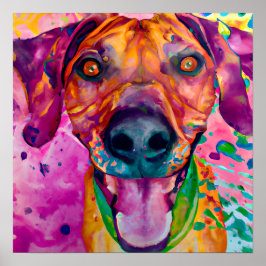 Poster Arte Retrópica Louca e Feliz Ridgeback Ridgeback