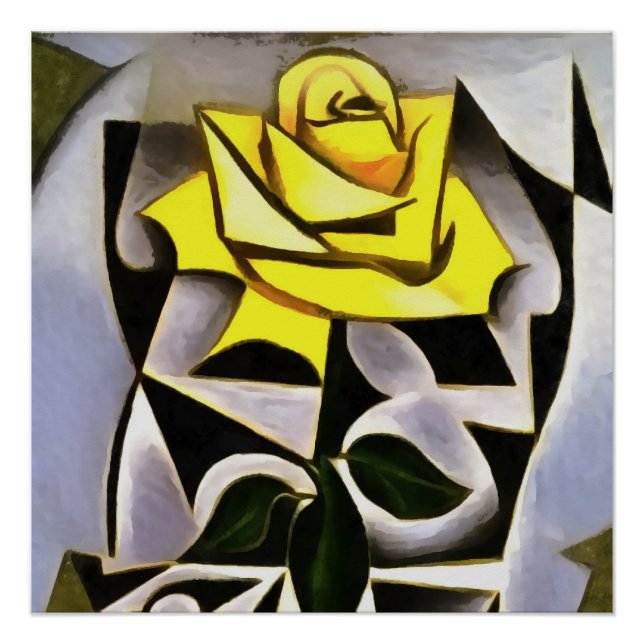 Pôster Arte Rosa Amarelo Geométrica Bizarre (Frente)