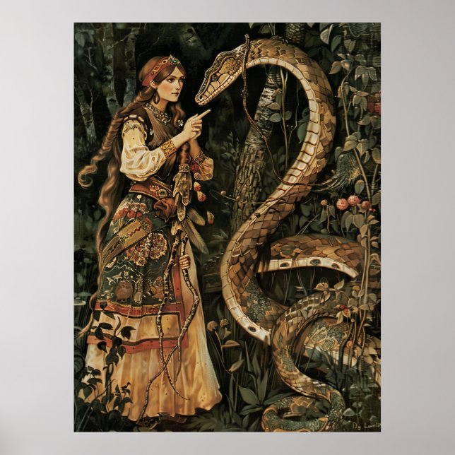 Poster Arte russa antiga por Viktor Vasnetsov Deus eslavo (Frente)