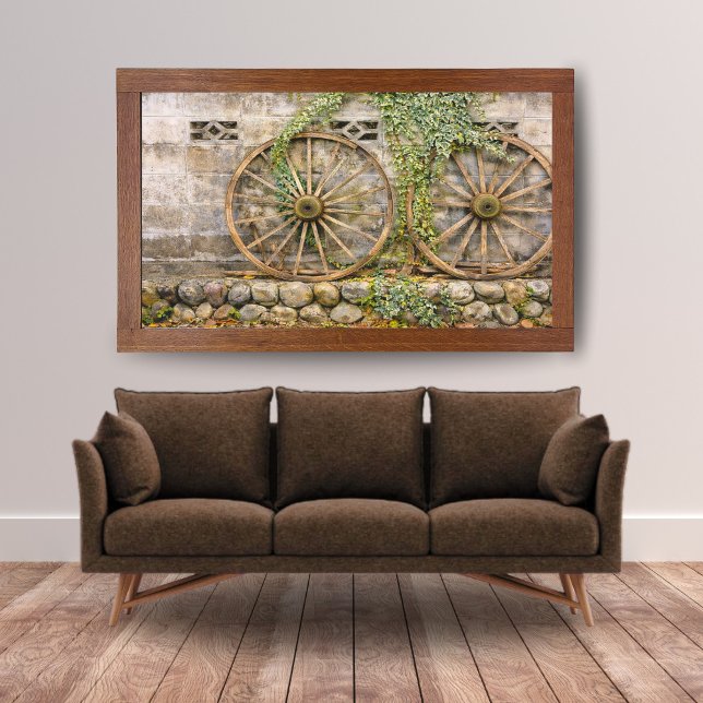 Poster Arte Rústica de Roda de Carroça na Parede – Decora (Criador carregado)