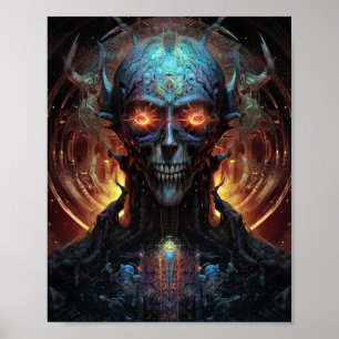 Poster Arte Sci-Fi do Mau Grinning