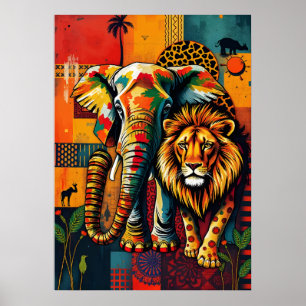 Poster Arte selvagem africana vibrante