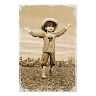 Pôster Arte Sepia Nostálgica do Marinheiro Antigo