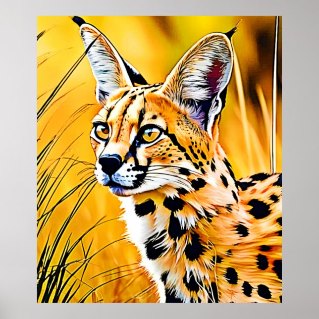 Poster Arte Serval Africana (Frente)