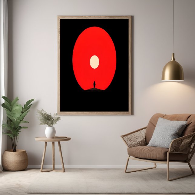 Pôster Arte Silhueta Minimalista Abstrato sunset (Criador carregado)