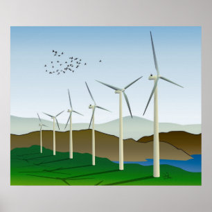 Poster Arte sobre turbinas eólicas
