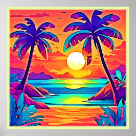 Poster Arte solar tropical vibrante
