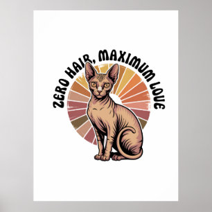 Poster Arte Sphynx Amor Máximo Cabelo Zero