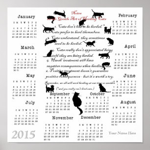 Pôster Arte Suave de Conduzir Gatos...Calendário 2015