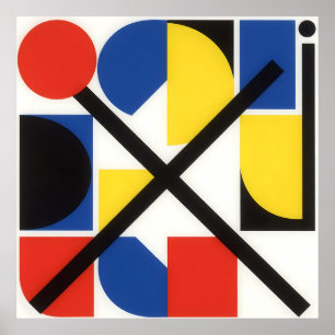 Poster Arte Suprematista Geométrico Bauhaus Ousado