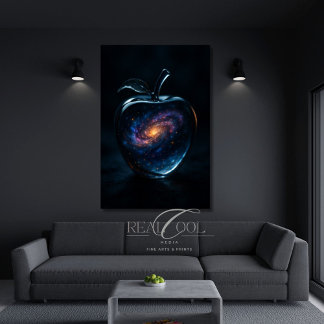 Poster Arte Surreal Cósmica da Galáxia da Maçã de Vidro