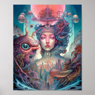 Poster Arte surreal de Alienígena esquisita
