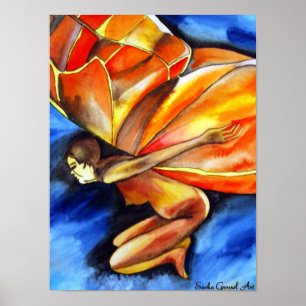 Pôster Arte surreal original de fantasia de menina borbol