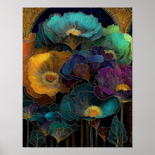 Poster Arte Surrealista de Parede com Flores – Download p
