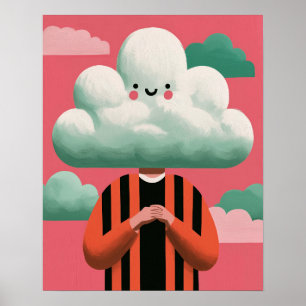 Poster Arte Surrealista e Excêntrico de Personagem com Ca