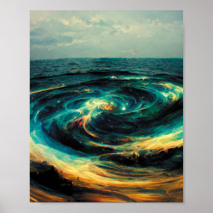 Poster Arte surrealista Galáxia Do Oceano