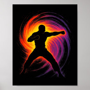 Poster Arte Taekwondo - Chute de Artes Marciais Coreanas