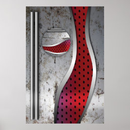 Pôster Arte texturizada com metal 3D