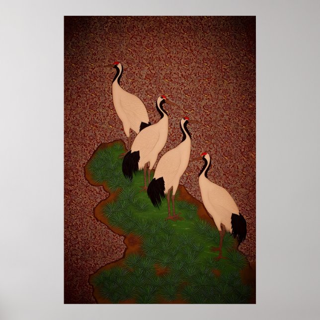 Poster Arte Texturizada Tradicional Japonesa Nihonga (Frente)