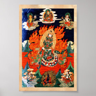 Poster Arte tibetana oriental legal do tatuagem do