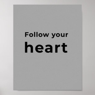 Poster Arte tipográfica minimalista cinza para parede