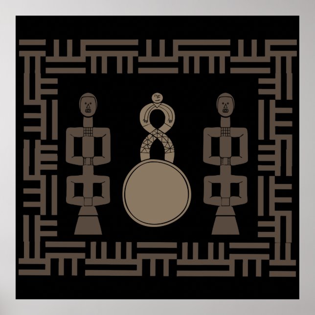 Poster Arte tribal abstrato africana (Frente)