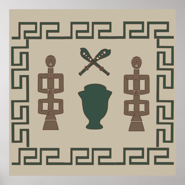 Poster Arte tribal abstrato africana (Frente)