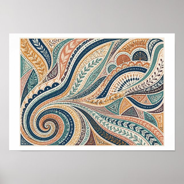 Poster arte tribal rabiscada (Frente)