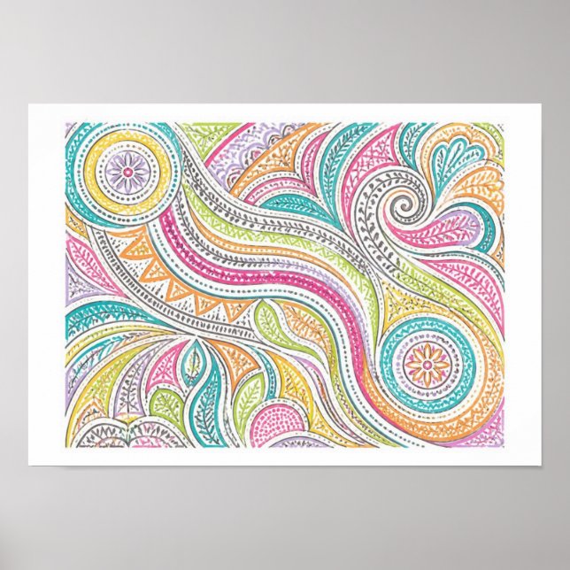 Poster arte tribal rabiscada (Frente)