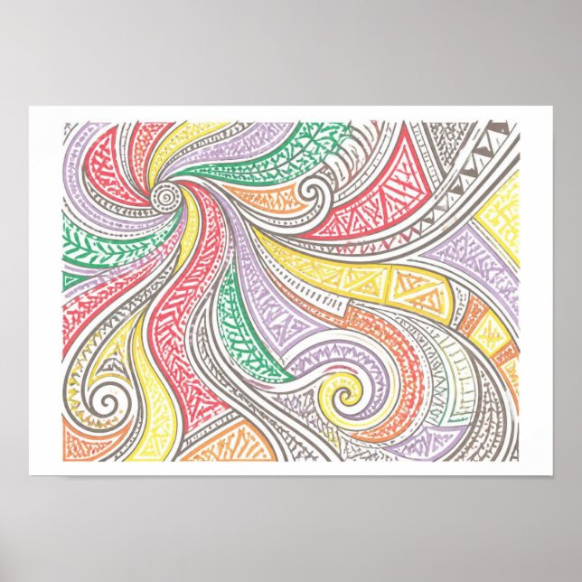 Poster arte tribal rabiscada (Frente)