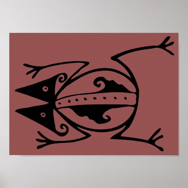 Pôster Arte tribal sapo Argentina antiga arte popular (Frente)