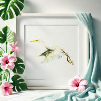 Arte tropical do Herão Branco excelente