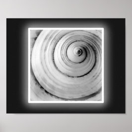 Poster Arte Tropical Imprimível de Seashell Preto e Branc