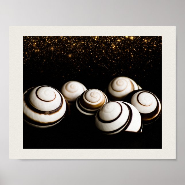 Poster Arte Tropical Imprimível Preta e Dourada (Frente)