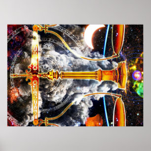 Poster Arte Única da Parede Zodiac da Libra Ideias de p