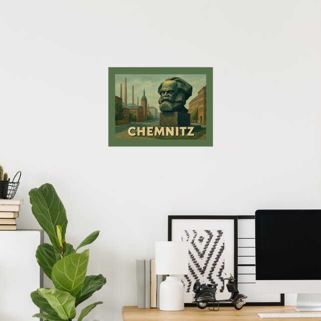 Poster Arte Urbana da Cidade de Chemnitz Alemanha (Escritório em casa)