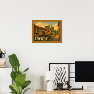Poster Arte Urbana da Cidade de Erfurt Alemanha