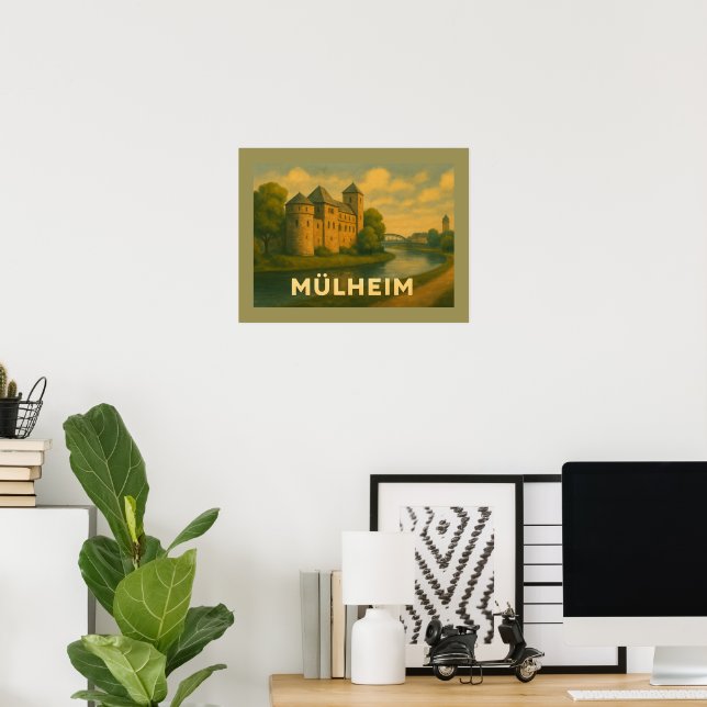 Poster Arte Urbana da Cidade de Mülheim Alemanha (Escritório em casa)