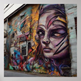 Poster Arte Urbana em Edifício Abandonado