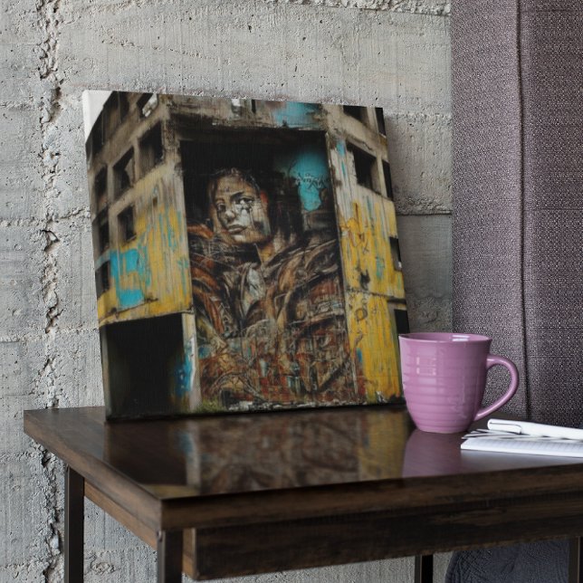 Pôster Arte Urbana em Edifício Abandonado (Criador carregado)