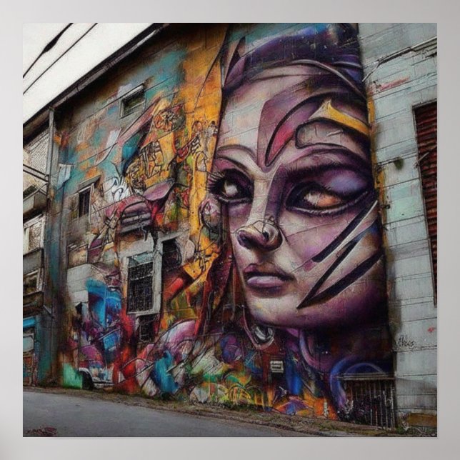 Poster Arte Urbana sobre Edifício Abandonado (Frente)