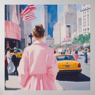 Poster Arte Urbana Vibrante com Charme Clássico de Nova Y