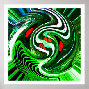 Poster Arte verde estrangeira do planeta