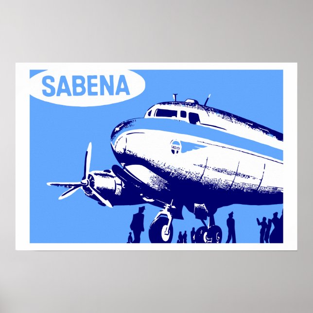 Pôster Arte vetorial da Sabena Airlines (Frente)