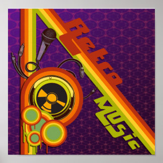 Pôster arte vetorial de música retro funky