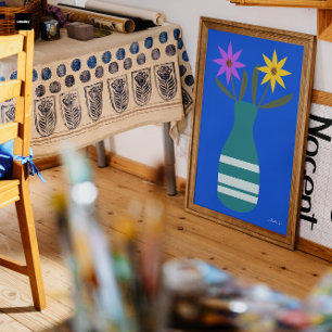 Pôster Arte vetorial de Vase com Duas Flores